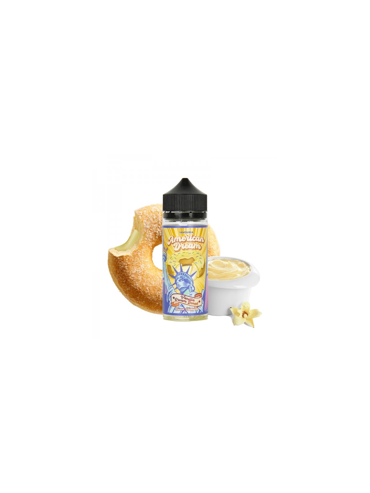 E LIQUIDE VANILLA CREAM DONUT 100ML AMERICAN DREAM - SAVOUREA-Eliquides-alavape.com