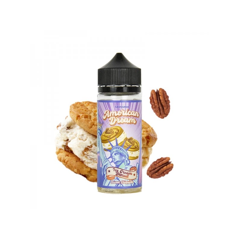 E LIQUIDE ICE CREAM BISCUIT 100ML AMERICAN DREAM - SAVOUREA-Eliquides-alavape.com