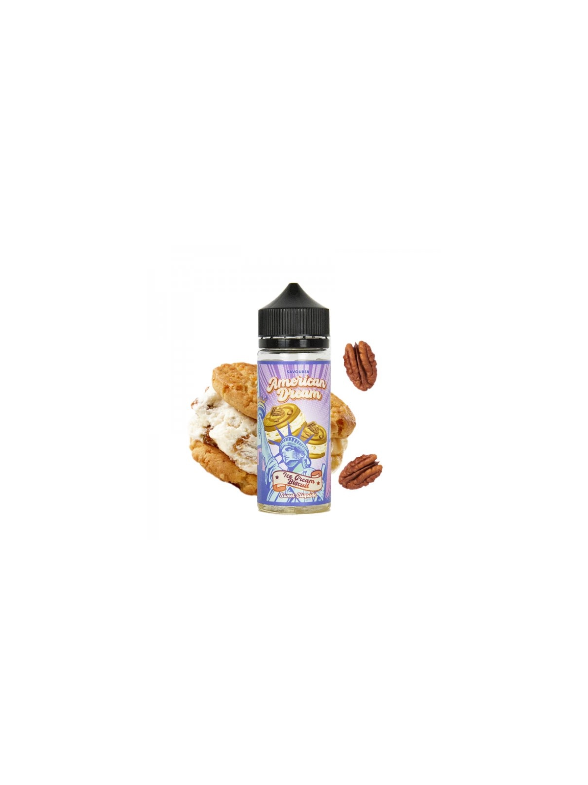 E LIQUIDE ICE CREAM BISCUIT 100ML AMERICAN DREAM - SAVOUREA-Eliquides-alavape.com