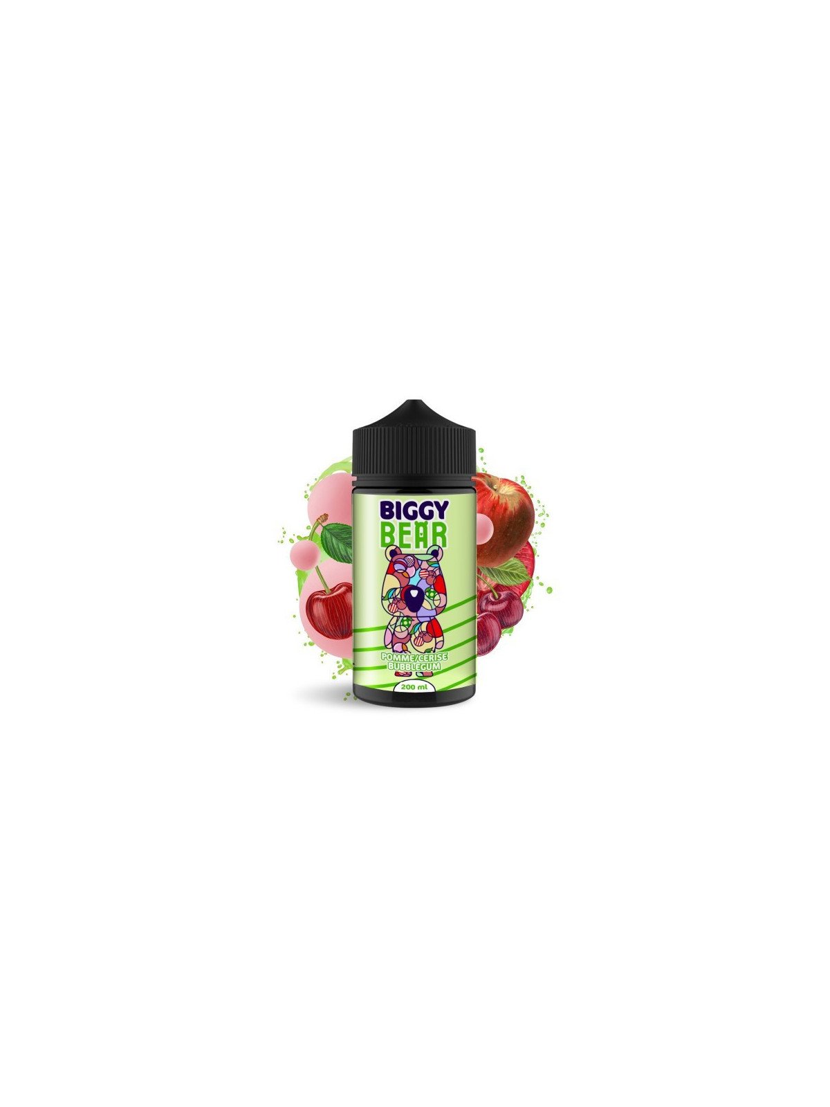 E LIQUIDE POMME CERISE BUBBLE GUM 200ML - BIGGY BEAR-Eliquides-alavape.com