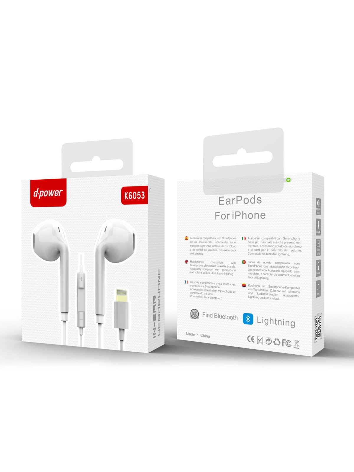 ECOUTEUR PRISE LIGHTNING IPHONE K6053 - D-POWER-Accessoires-alavape.com