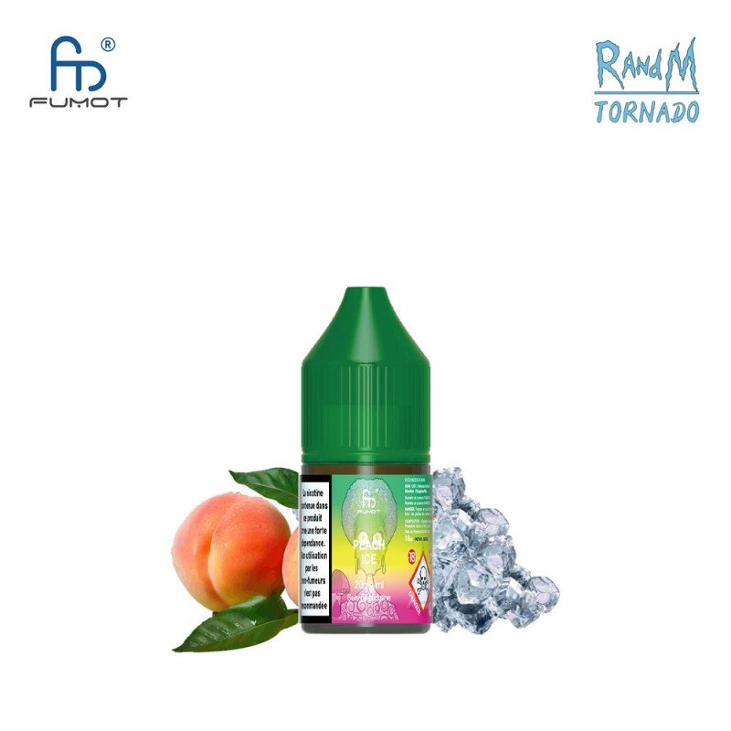 E-LIQUIDE TORNADO FUMOT PEACH ICE SELS DE NICOTINE 10ML - RANDM