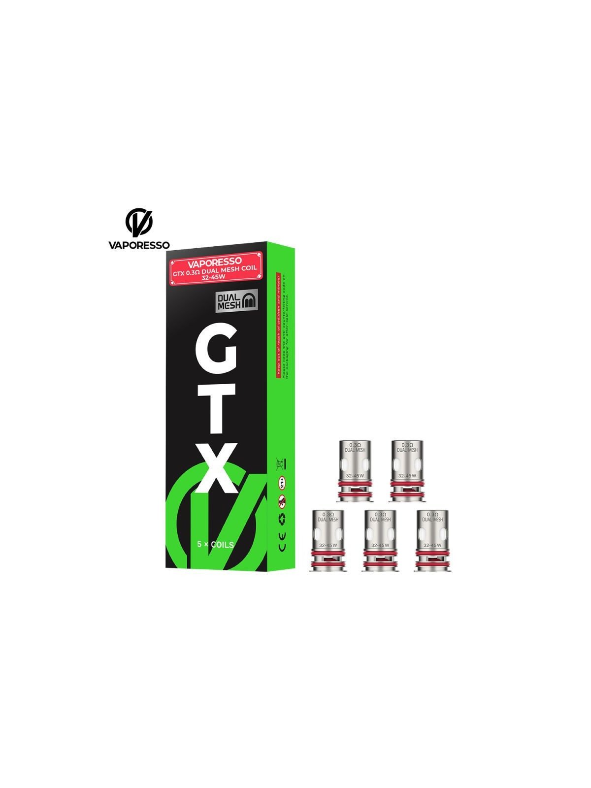 VAPORESSO Résistances Gtx Dual Mesh / 5Pcs