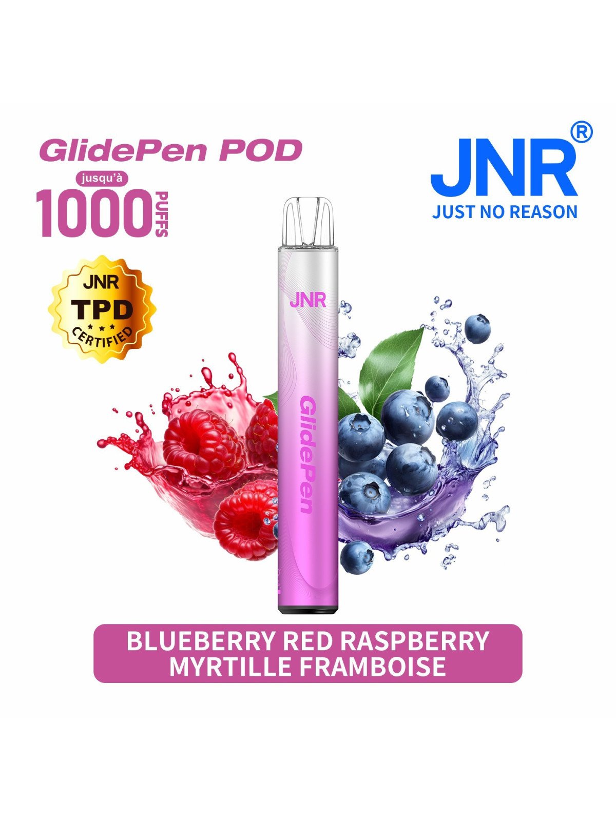 Blueberry Red Raspberry 1000 PUFFS - GLIDE PEN JNR