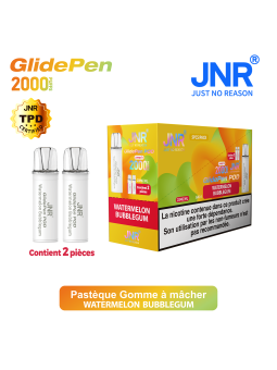Cartouche Watermelon Bubblegum / 2pcs 2000 PUFFS - GLIDE PEN JNR Boite de regroupement