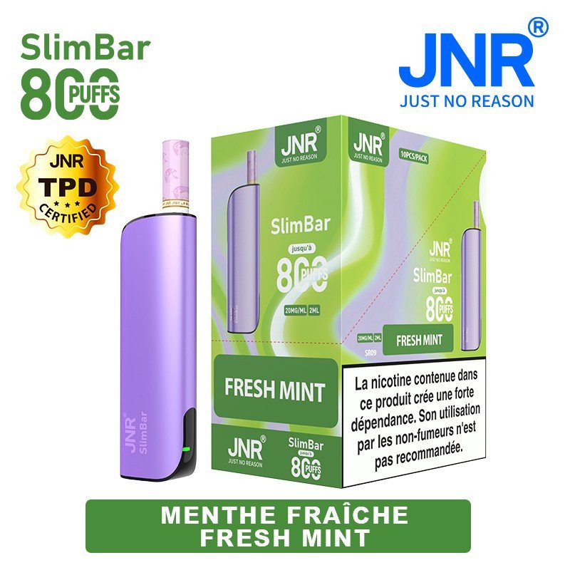 Kit Fresh Mint 800 PUFFS - SlimBar JNR Boîte de regroupement