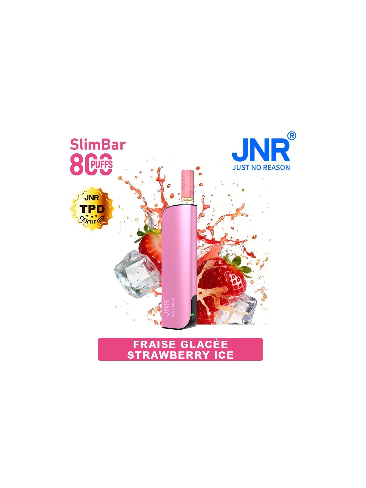 Kit Strawberry Ice 800 PUFFS - SlimBar JNR
