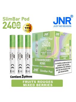 Cartouche Strawberry Kiwi / 3pcs 2400 PUFFS - SLIMBAR JNR Boite de regroupement