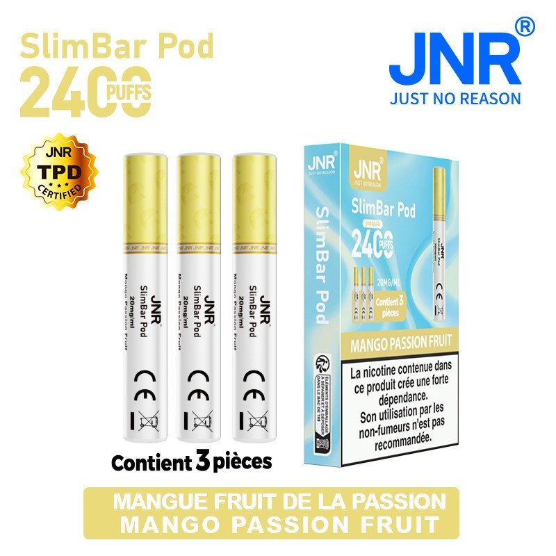 Cartouche Mango Passion Fruit / 3pcs 2400 PUFFS - SLIMBAR JNR Boite