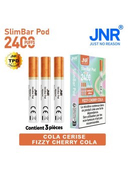 Cartouche Fizzy Cherry Cola / 3pcs 2400 PUFFS - SLIMBAR JNR boite de regroupement