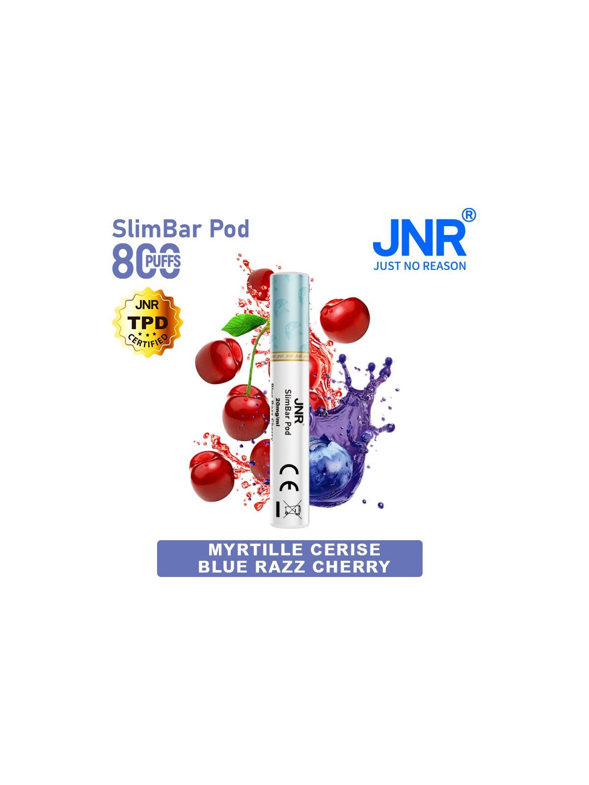 Cartouche Blue Razz Cherry / 3pcs 2400 PUFFS - SLIMBAR JNR