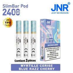 Cartouche Blue Razz Cherry / 3pcs 2400 PUFFS - SLIMBAR JNR Boite